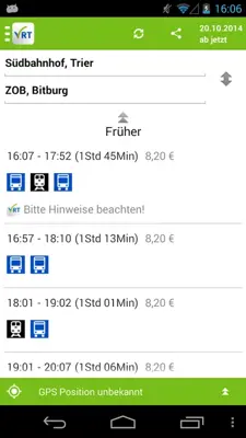 VRT Fahrplan android App screenshot 3